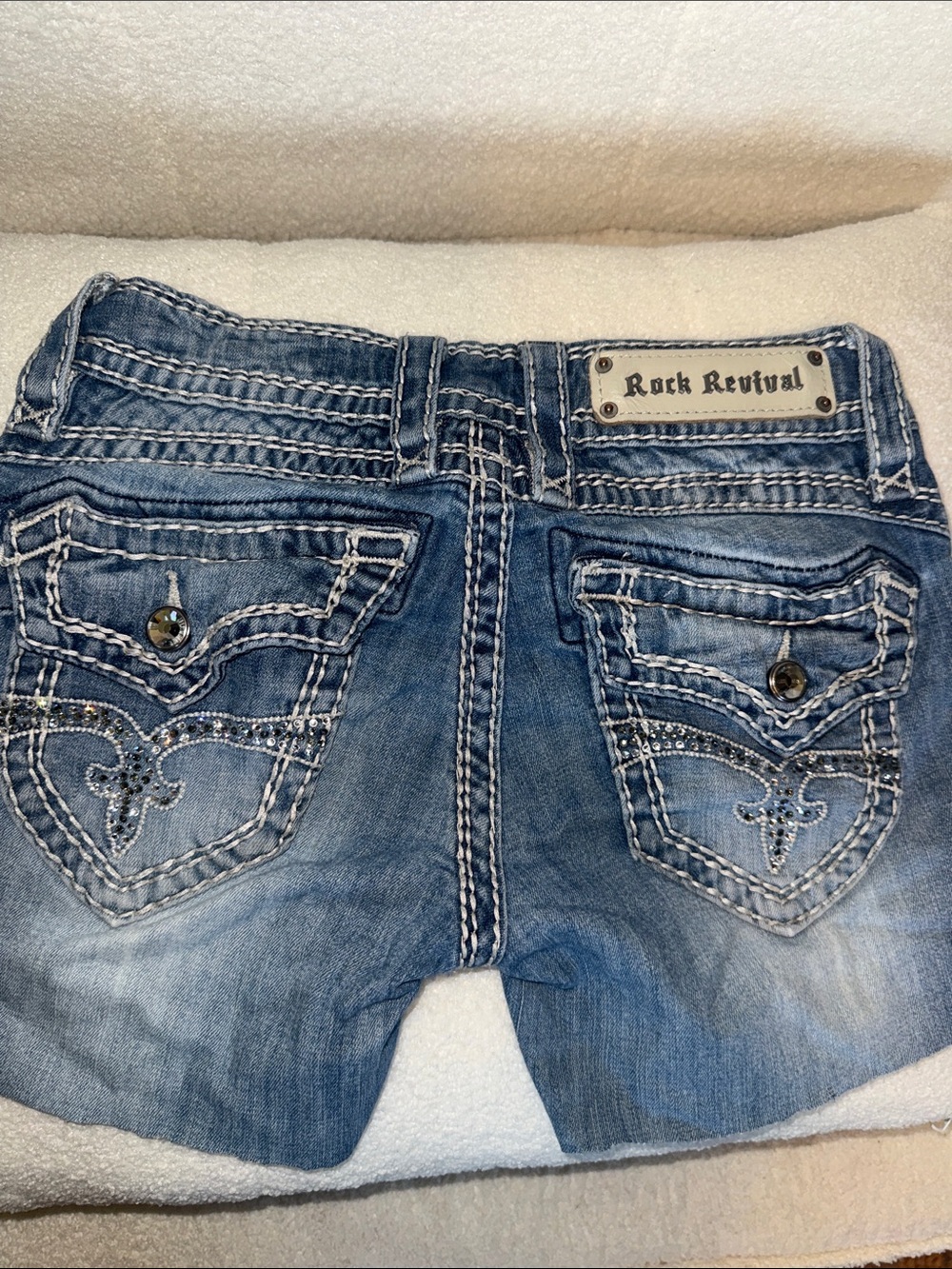 Rock Revival Light Blue Embellished Pocket Jeans